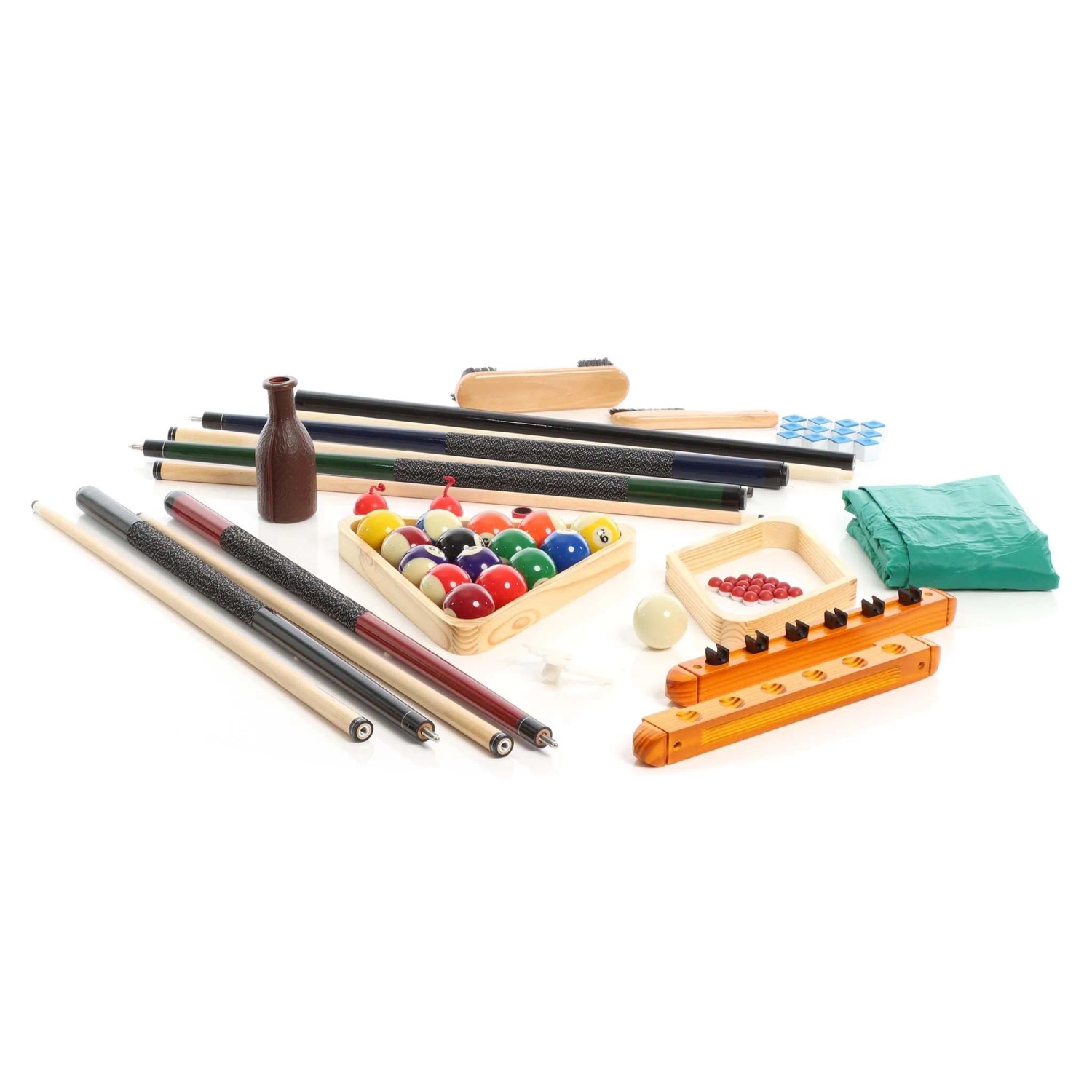 Wiltec Billard Zubehör Komplettset Queue Billardkugeln Dreieck Pool Set