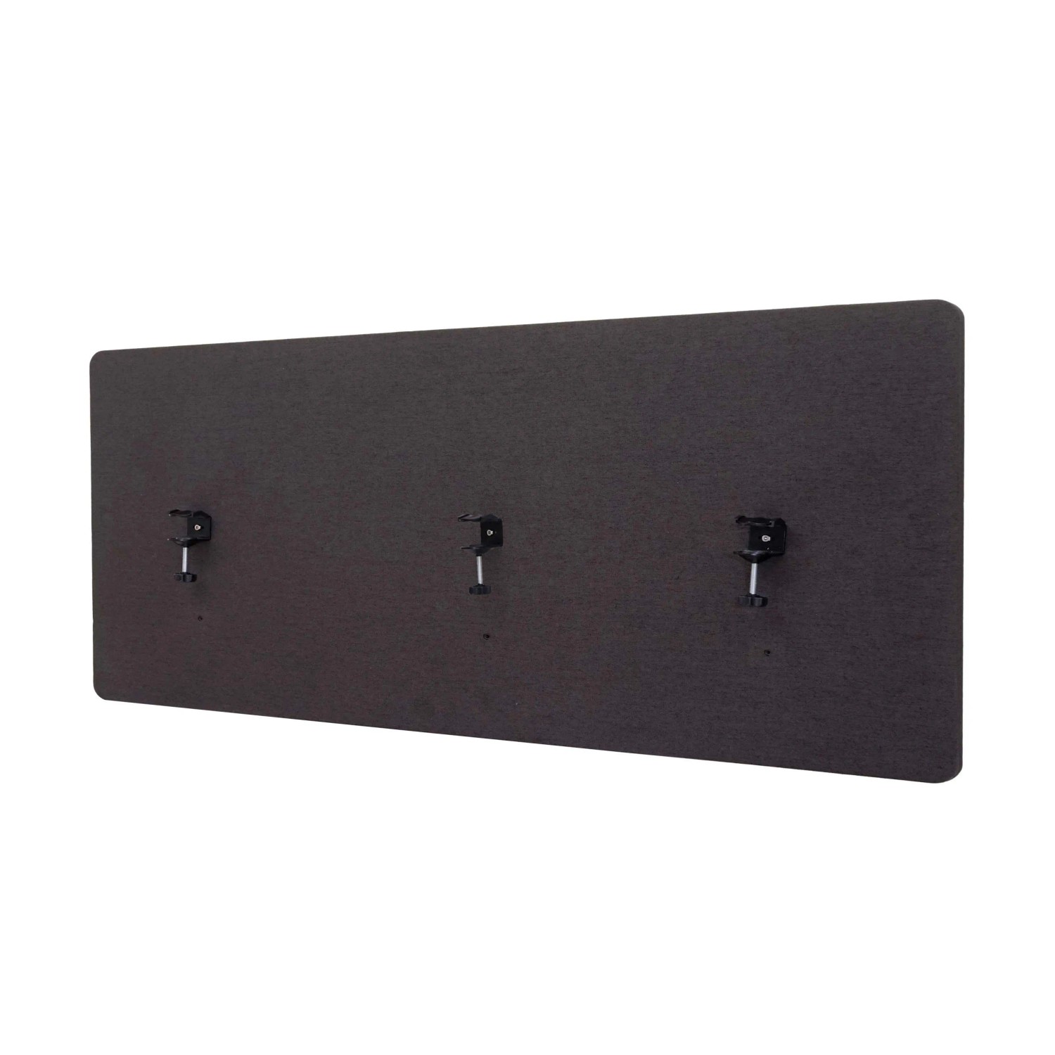 Proregal Akustik-Tischtrennwand HxBxT 60x160x2 cm Doppelwandig Stoff Braun-Grau Büro-Sichtschutz Schreibtisch Pinnwand
