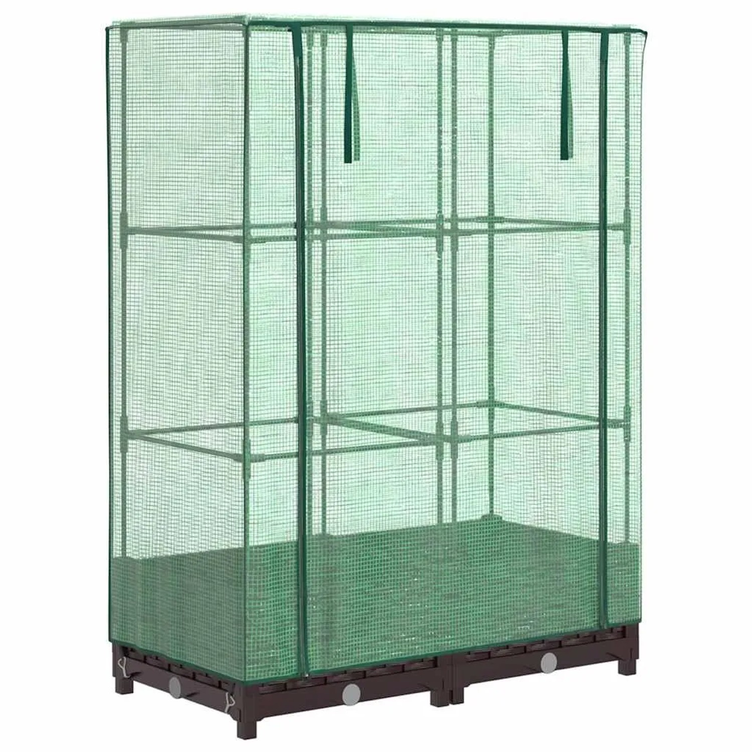 vidaXL Hochbeet mit Gewächshaus-Aufsatz Rattan-Optik 80x40x123 cm 4015796