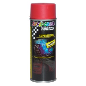 Dupli-Color Supertherm Lackspray Rot, hitzebeständig bis 300°C, 400ml Dose für Lackreparaturen.