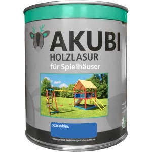 Dose Karibu Holzlasur Ozeanblau für Spielhäuser. Farbe für Kinderspielgeräte.