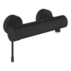 Schwarze Grohe Essence Einhebelmischer Duscharmatur, matt, zur Wandmontage, mit Brauseabgang.