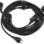 Schwarze ChiliTec Gartensteckdose IP44 mit 5 Einzelsteckdosen, 15m Kabel und Schutzkontakt für Außenbereich.