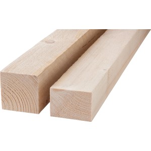 Sägeraues Rahmenholz Fichte/Tanne, 98x98x2000 mm, ideal für den Innenausbau.