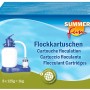 Summer Fun Flockungskissen 8er-Pack, 1 kg. Verpackung mit Filteranlage im Hintergrund.