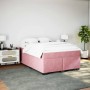 Rosa vidaXL Boxspringbett mit Matratze (140x190 cm) im Schlafzimmer.