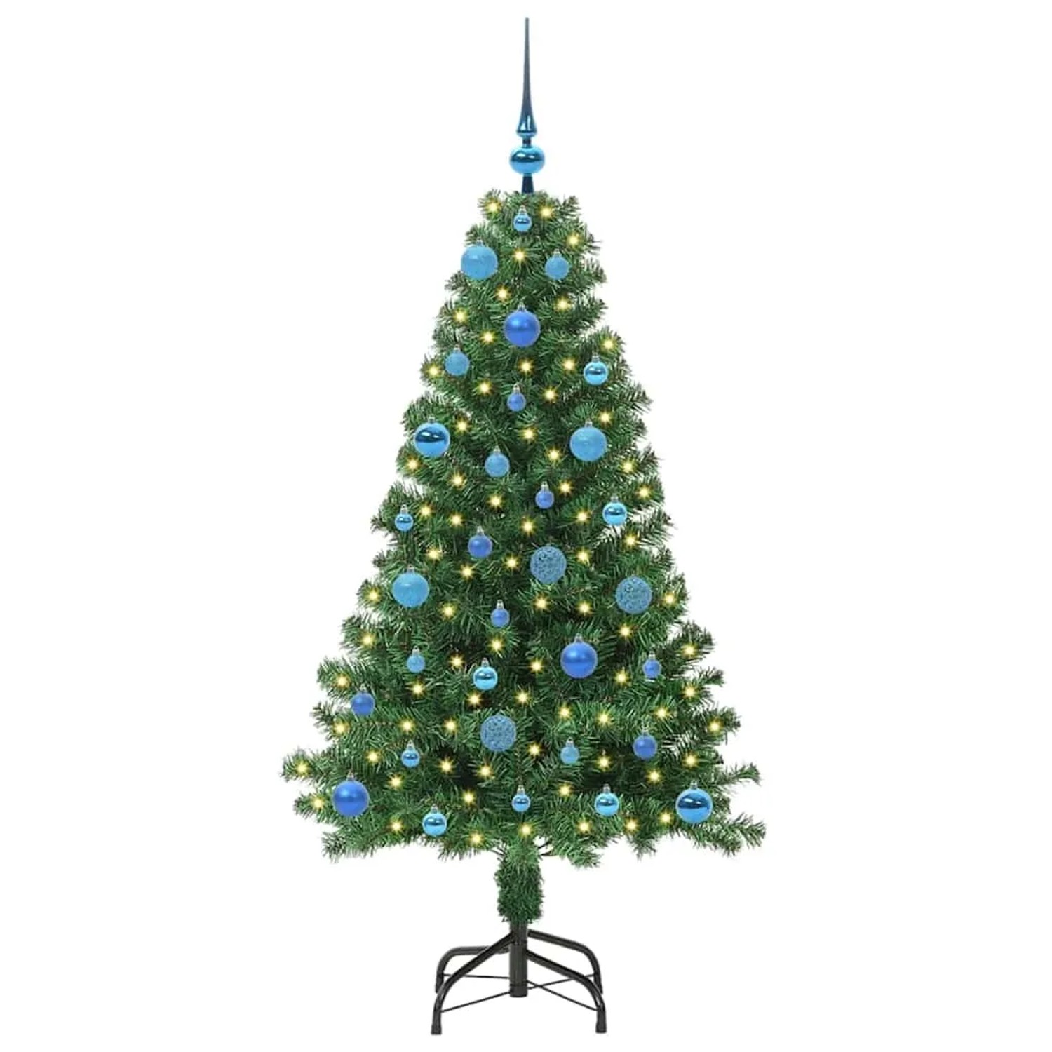 vidaXL Künstlicher Weihnachtsbaum mit 150 LEDs mit Ständer Grün 150 cm 3396907