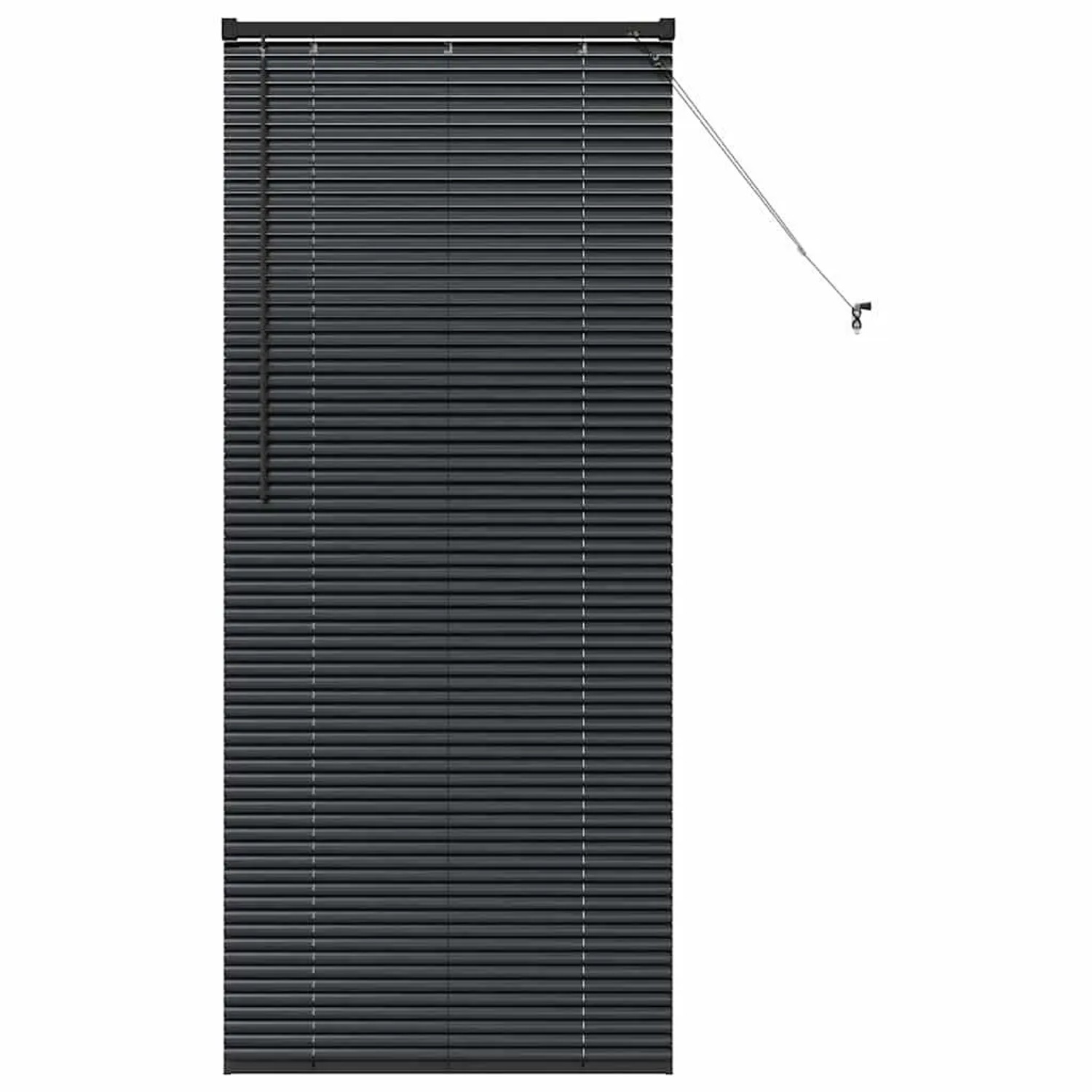 vidaXL Balkenjalousien mit Vorhängen Schwarz 175 x 80 cm Aluminium 42006143 günstig online kaufen