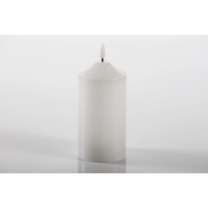 Weiße 3D LED Echtwachs Kerze Vela, 17,5 cm hoch, für stimmungsvolle Beleuchtung.