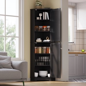 Merax Eckschrank 42x42x166 cm 2 Türen Verstellbare Einlegeböden