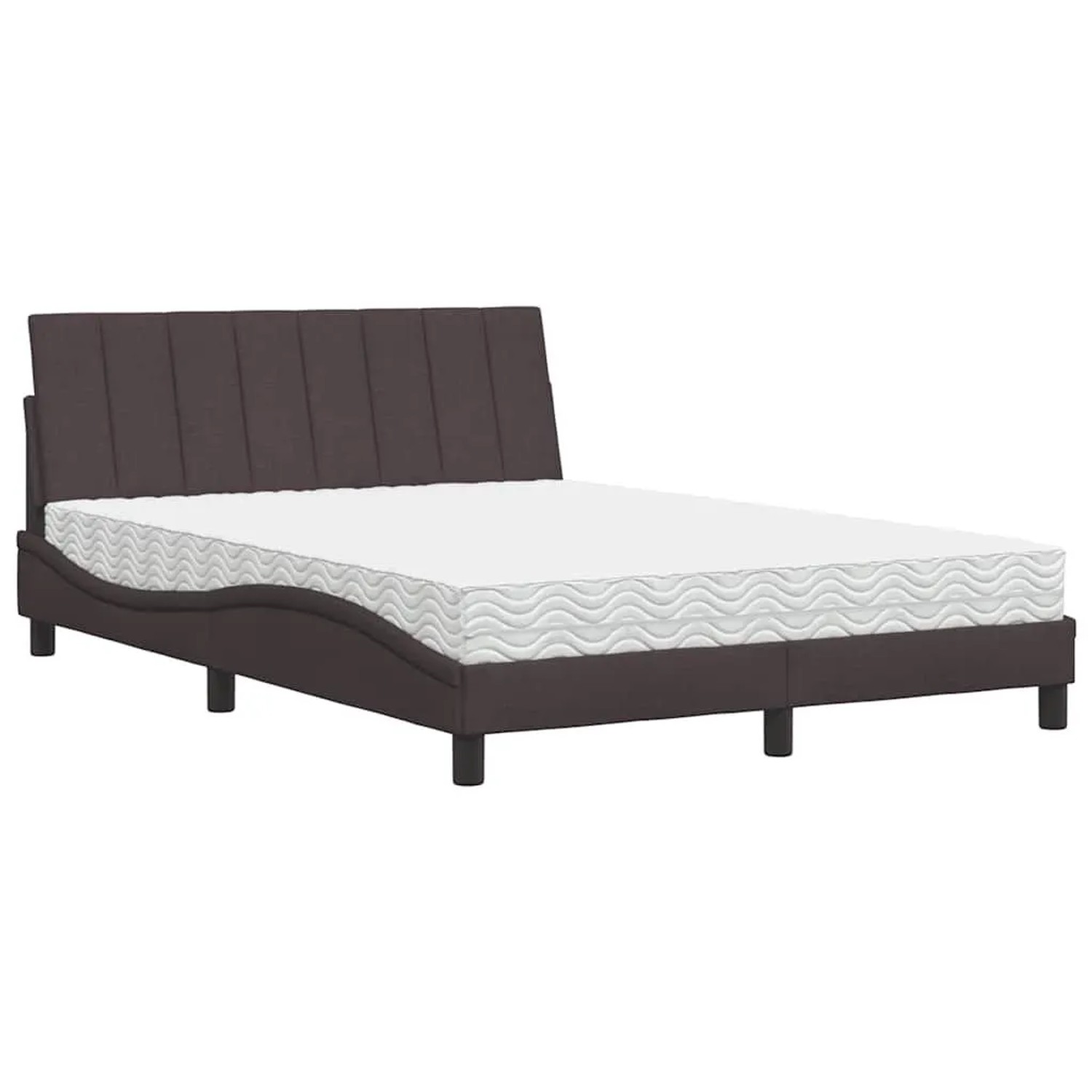 Thumbnail - vidaXL Bett mit Matratze Dunkelbraun 120x200 cm Stoff 3310520