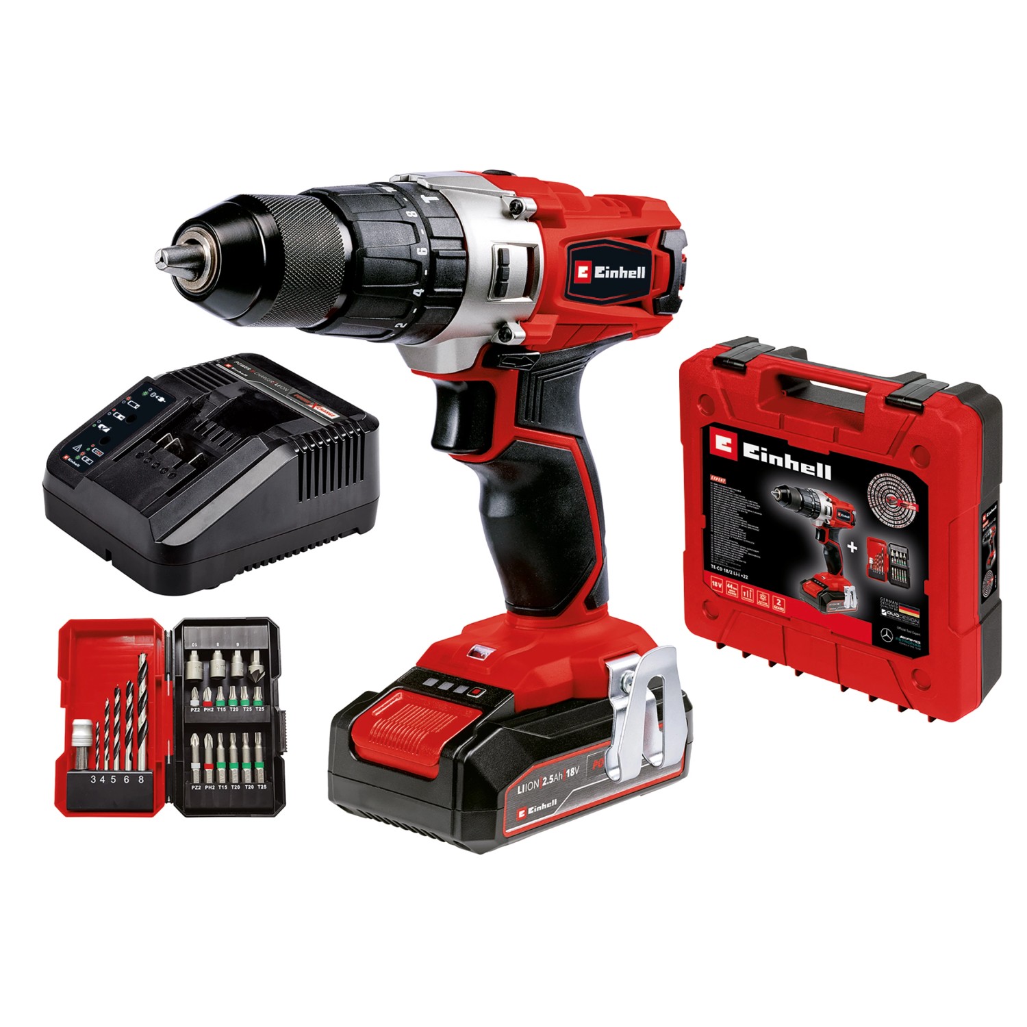 Einhell Power X-Change Akku-Schlagbohrschrauber TE-CD 18/2 Li-I Set mit Akk günstig online kaufen