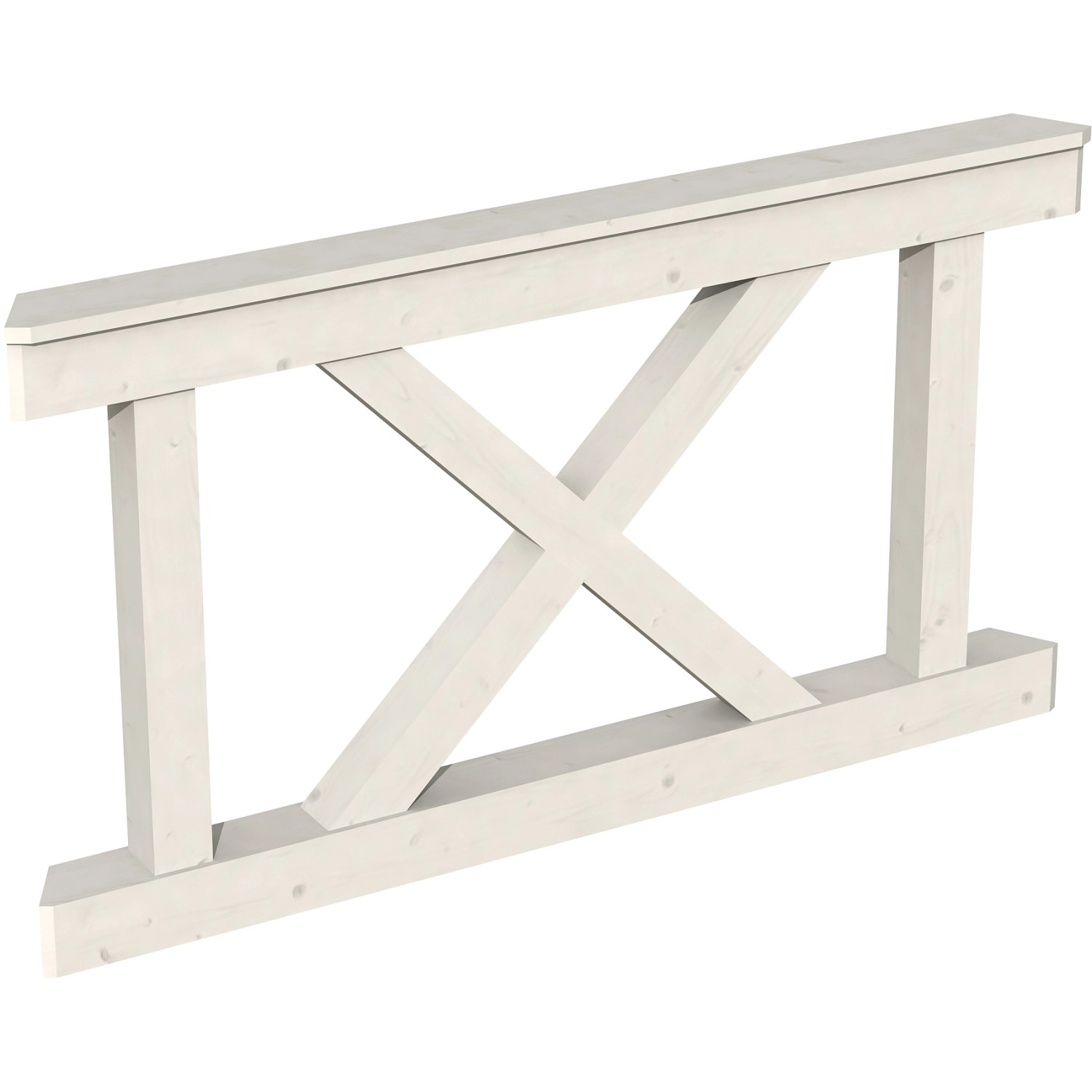 Skan Holz Brüstung Andreaskreuz 150 x 84 cm Fichte Weiß