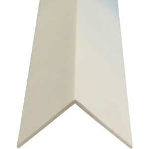 Weiße Winkelleiste aus Kunststoff, 30x30 mm, Länge 2500 mm.