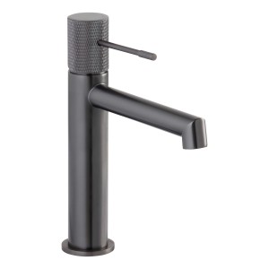 Schöner Wohnen Waschtischarmatur Kadia Industrial, Auslaufhöhe 12,1 cm, in dunklem Grau.