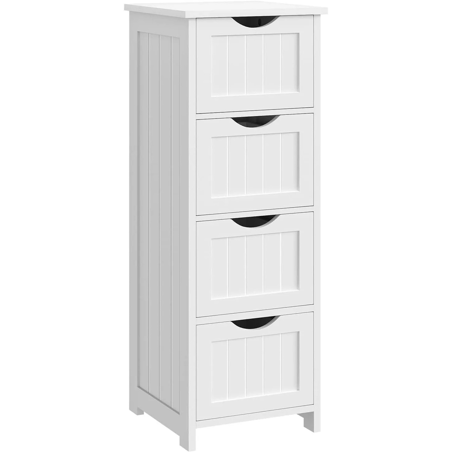 WOLTU Kommode Badezimmerschrank mit 4 Schubladen Mehrzweckschrank 30x82x30 cm