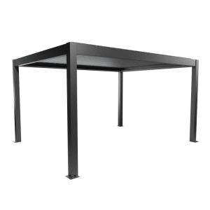 Biohort Pergola 4,5x3,5m in Dunkelgrau-Metallic, eine moderne Terrassenüberdachung.