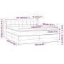 vidaXL Boxspringbett rosa (160x200 cm) mit Matratze, Samtbezug, Maßeinteilung.