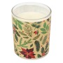 Duftglas Champagner mit Vanilleduft, verziert mit festlichem Wintermotiv aus Stechpalme, Kiefer und Weihnachtsstern.