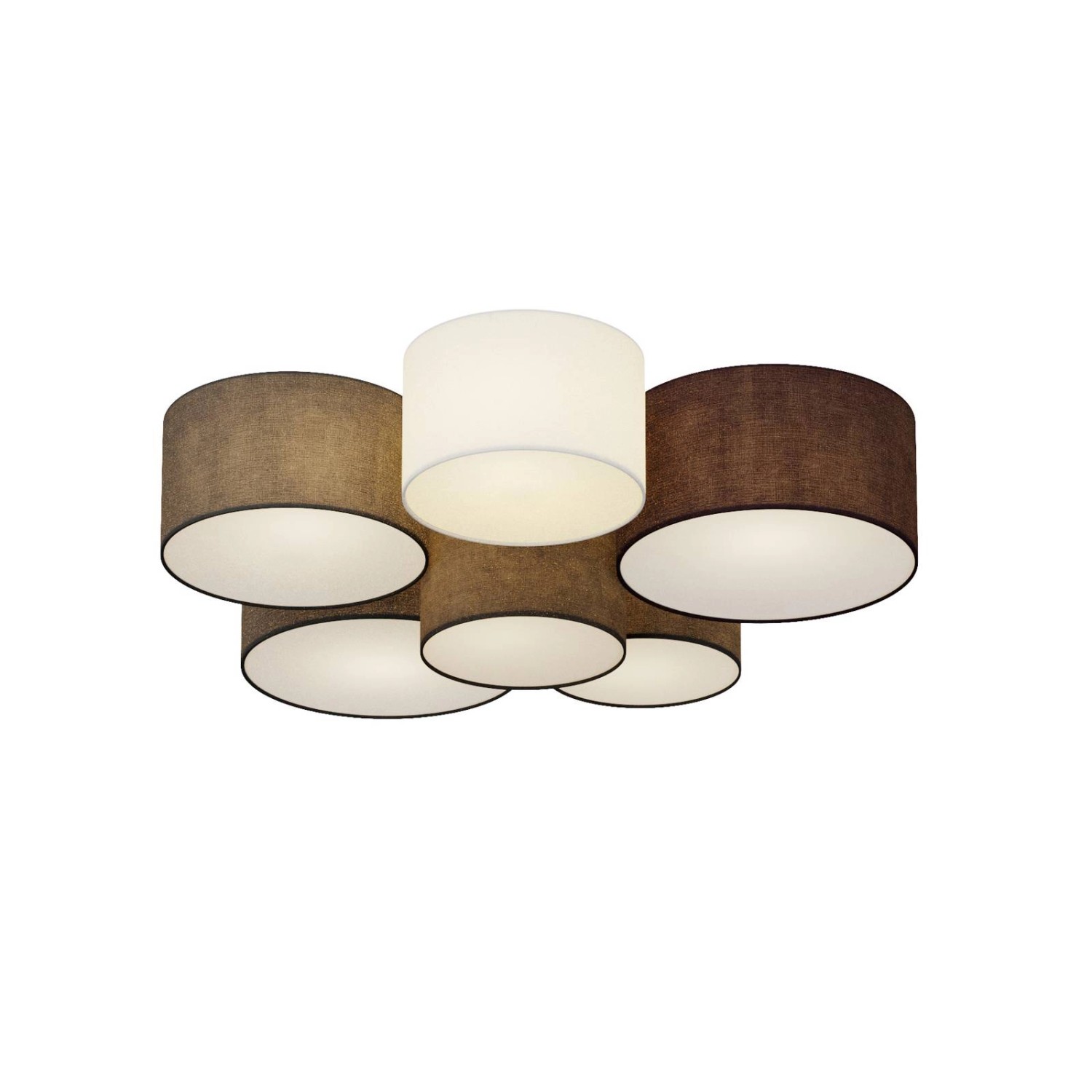 Lindby Deckenlampe Laurenz 9624565 Modern in Alu aus Textil 6-flammig E27 Wohnzimmerleuchte