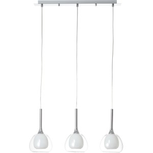 Brilliant Pendelleuchte Hadan, 3-flammig, Chrom/Weiß-Transparent. Hängelampe für Innenräume.