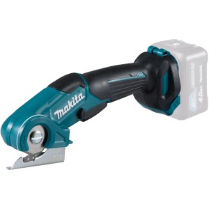 Makita Akku-Universalschere CP100DZ: Akkugerät mit runder Klinge und blau-schwarzem Gehäuse.