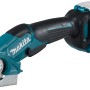 Makita Akku-Universalschere CP100DZ: Akkugerät mit runder Klinge und blau-schwarzem Gehäuse.