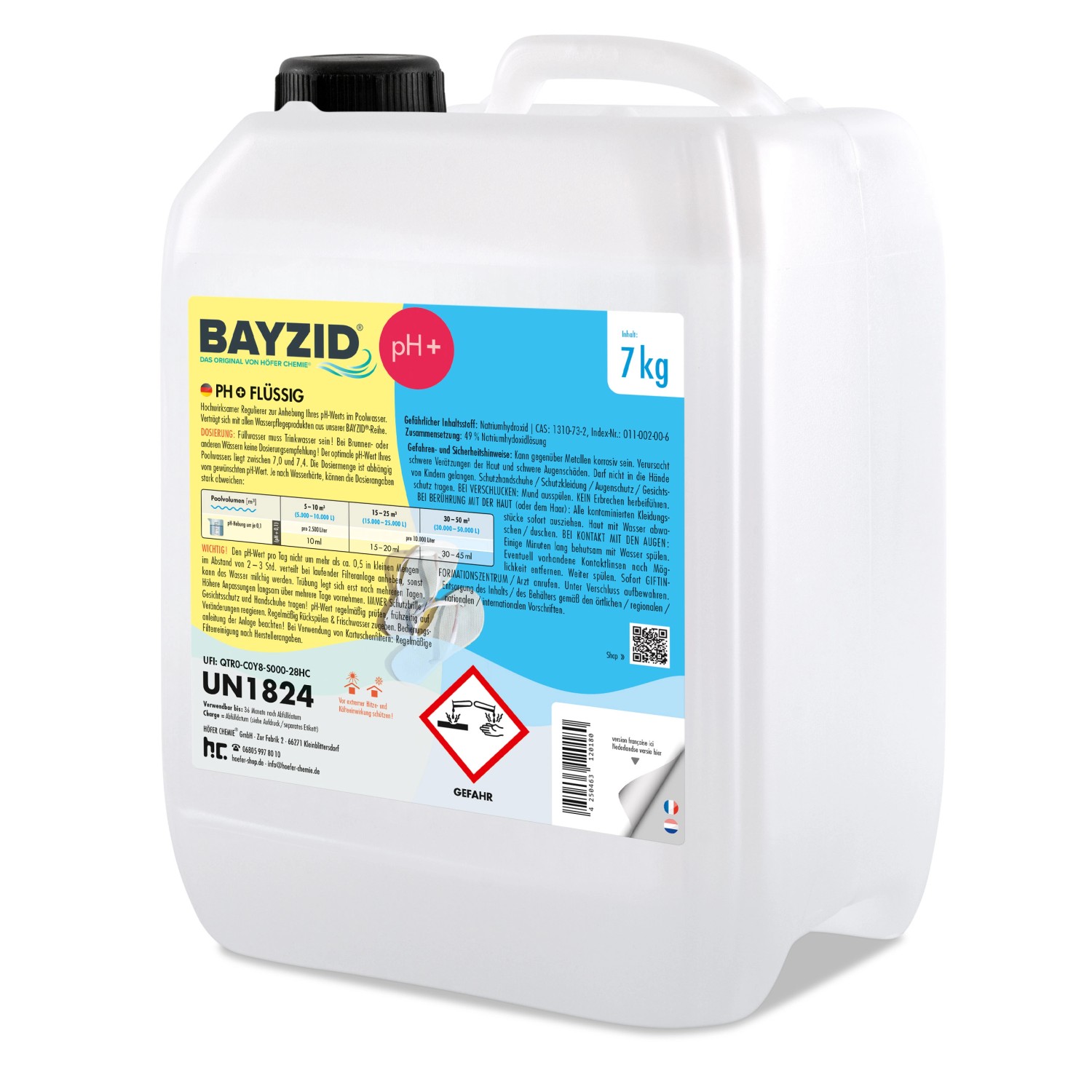 Bayzid pH Plus Flüssig  für Pools 7kg