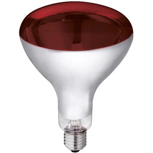Kerbl Hartglas-Infrarotlampe, 150 W, für Geflügelzucht. Rot getöntes Glas.
