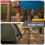 Floordirekt Polypropylen Seil, schwarz-orange, im Outdoor-Einsatz mit Zelt und Plane.