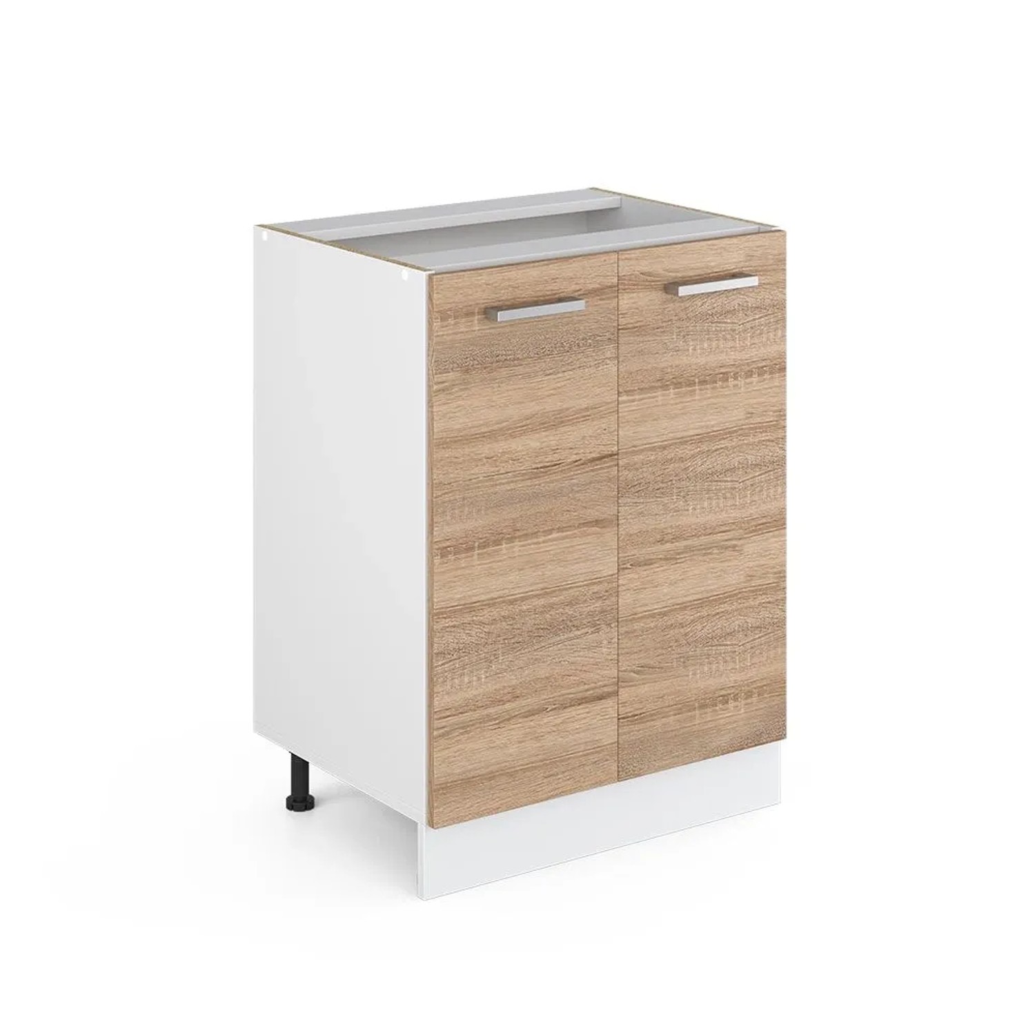 Vicco Küchenunterschrank R-Line Küchenkommode Sonoma Weiß 60 cm ohne Arbeitsplatte