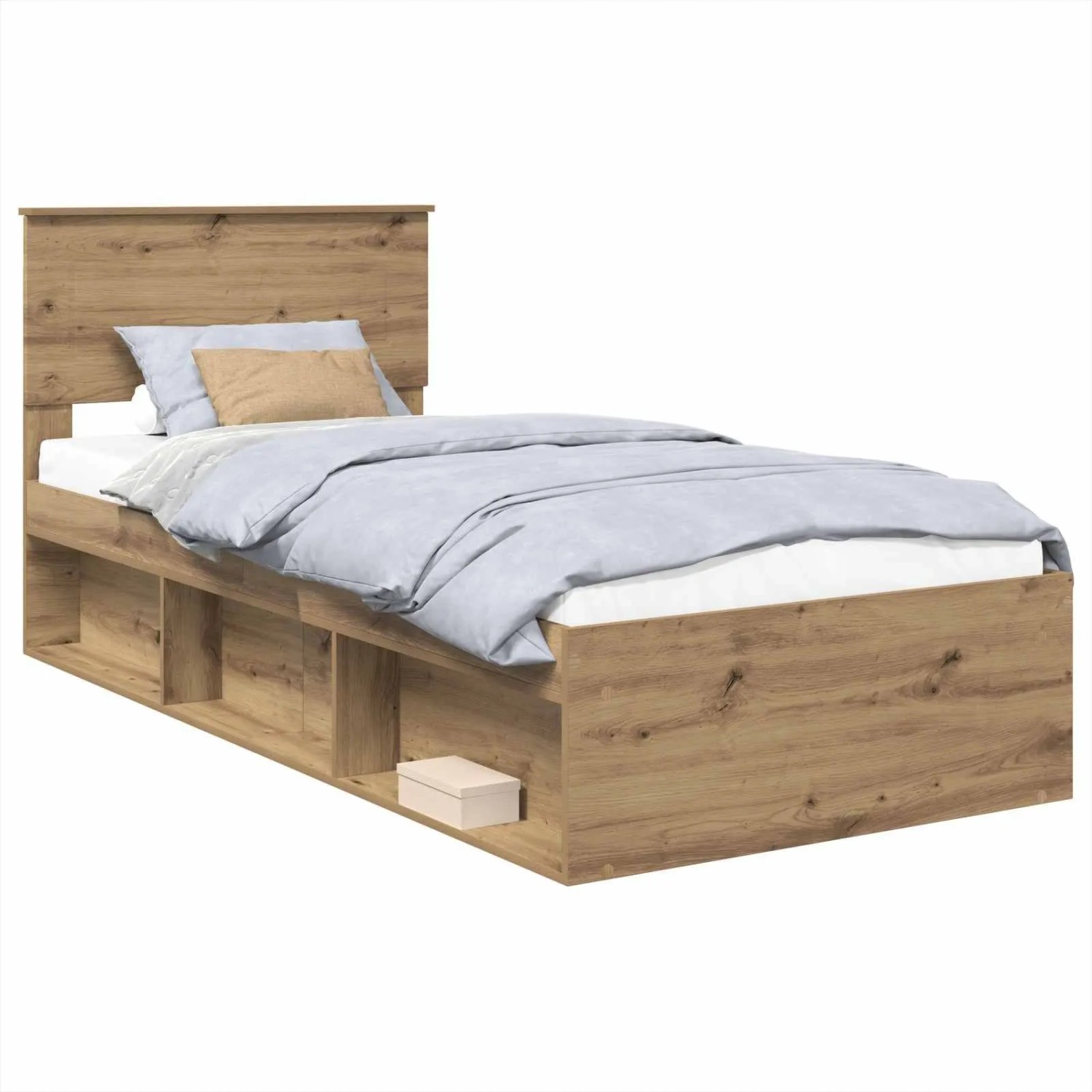 vidaXL Bettrahmen Artisan-Eiche 90 x 190 cm Holzwerkstoff 3407930