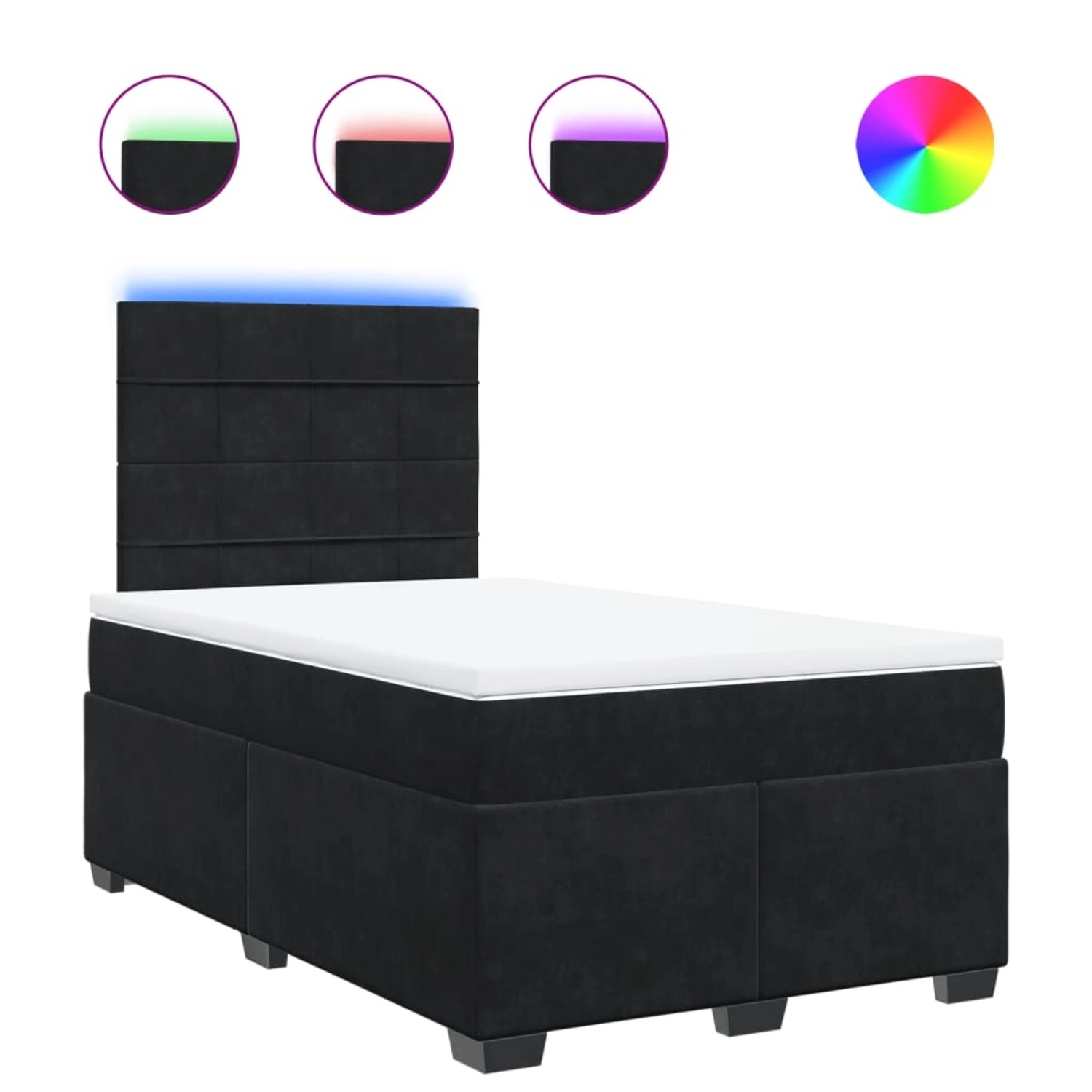 vidaXL Boxspringbett mit Matratze Schwarz 120x190 cm Samt 3293160 günstig online kaufen