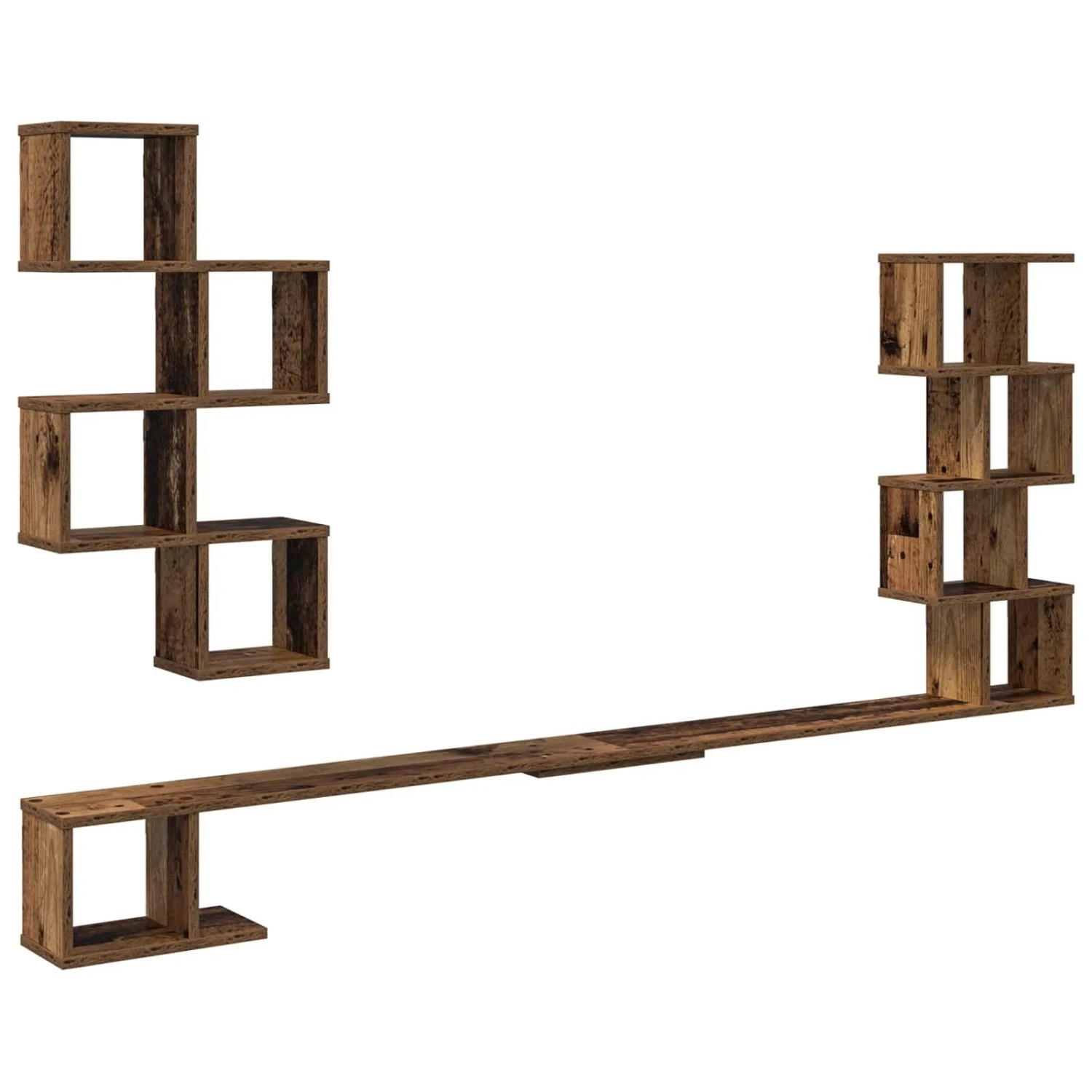 vidaXL Wandmontiertes TV-Regal Altholz 200 x 15 x 94 cm Holzwerkstoff 8012306
