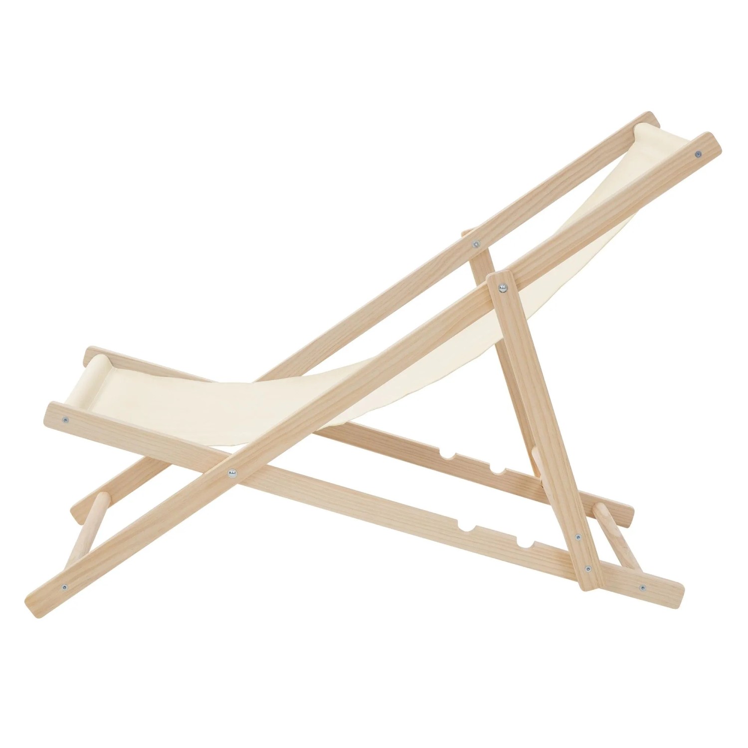 Beige Holz Sonnenliege, 10er Set, klappbar und verstellbar.