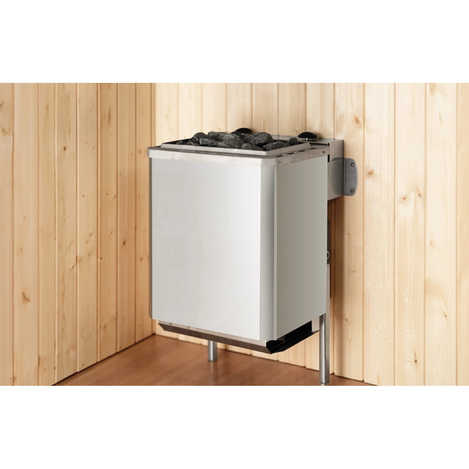 Weka Saunaofen Kompakt 9 kW mit Steinen für Saunahaus Mikkeli.