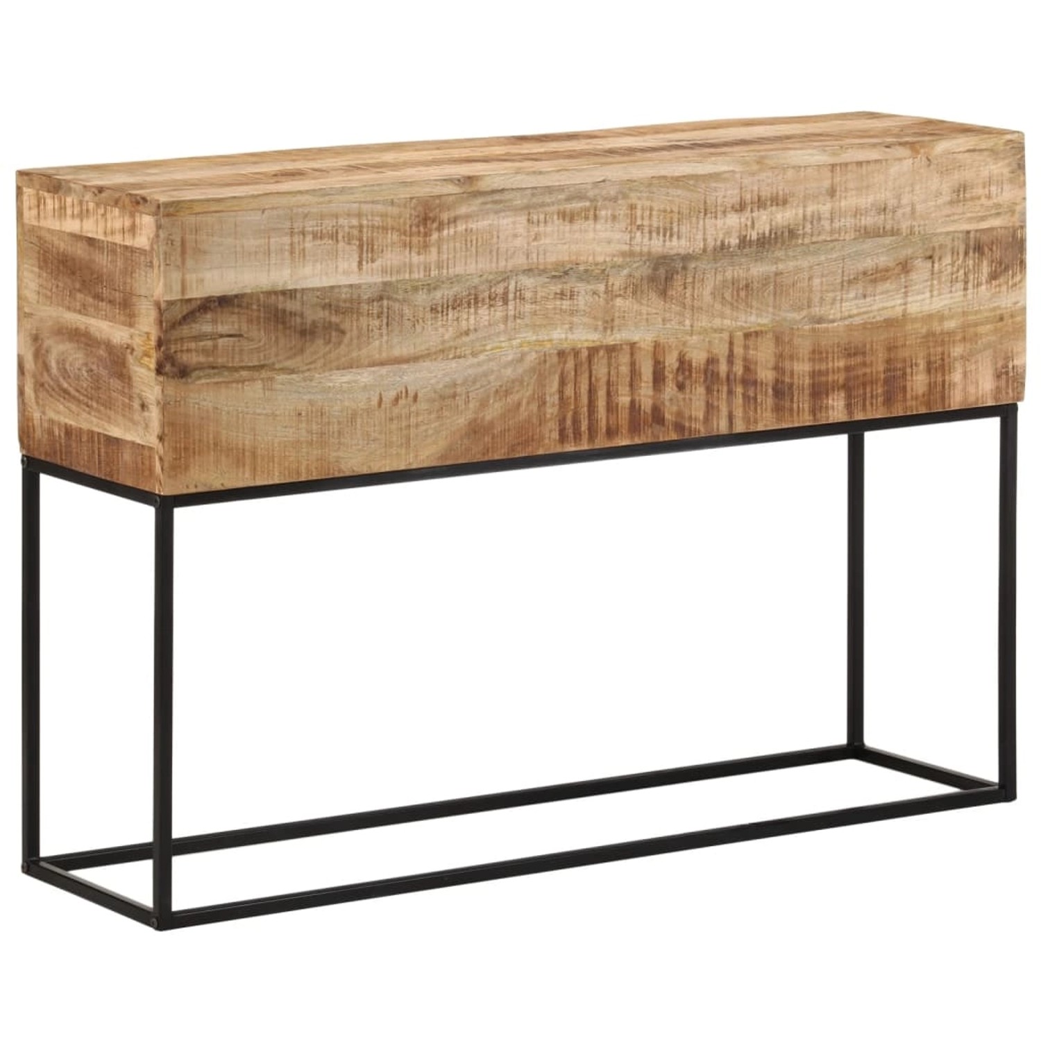 vidaXL Konsolentisch 110x30x75 cm Raues Massivholz Mango und Eisen 376066 günstig online kaufen