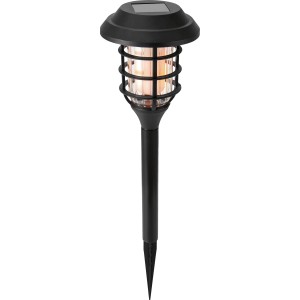 2er-Set Solarleuchte Sartane mit Flammeneffekt, schwarz, für Garten & Weg