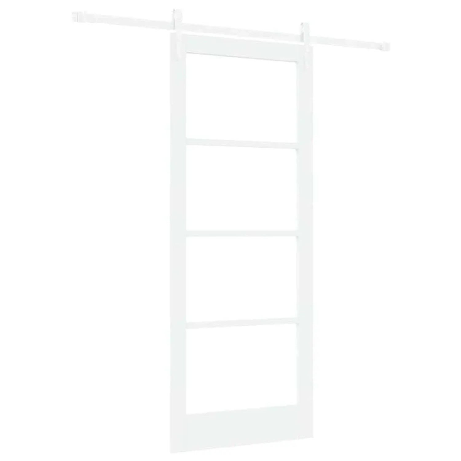 vidaXL Schiebetür Weiß 83 x 202 cm Massivholz Kiefer und Glas 3332362