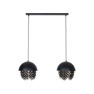 Lucande Pendelleuchte Aparas 9639648 Design Modern in Schwarz aus Metall 2-flammig E27 Wohnzimmerleuchte