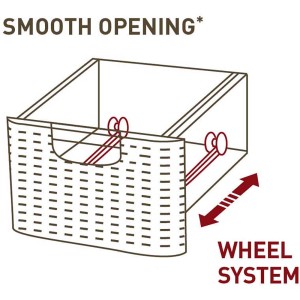 Detailaufnahme Schublade des Curver Style Turms mit Rollsystem für leichtes Öffnen.