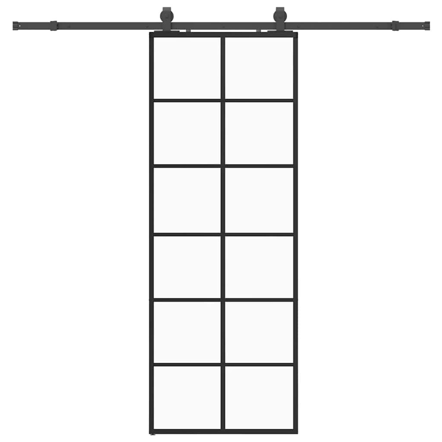 vidaXL Schiebetür mit Beschlag Schwarz 76x205 cm ESG-Glas 3375930 günstig online kaufen