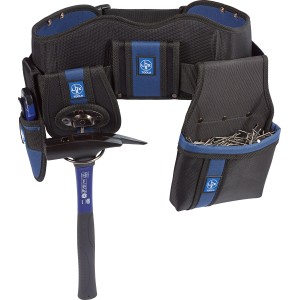 LUX Nylon-Gürtel Comfort mit Werkzeugtaschen und Hammerhalter, ideal für Handwerker.