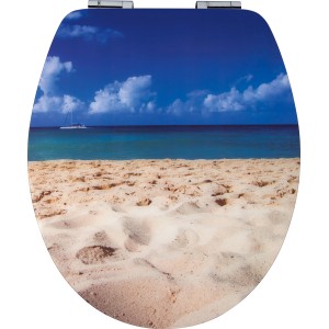 baliv WC-Sitz Samaria mit Strandmotiv: Toilettendeckel mit Absenkautomatik und Holzkern.