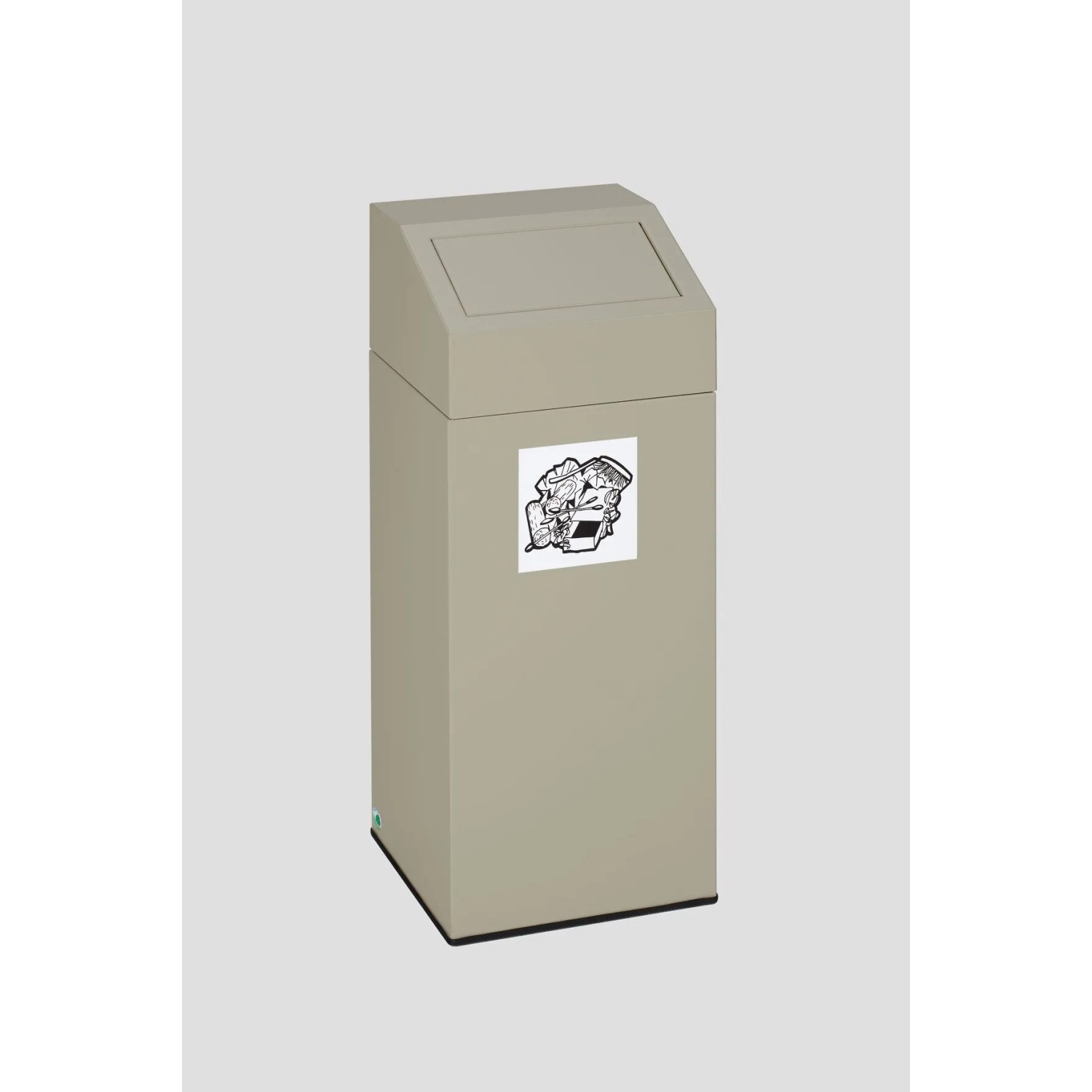 PROREGAL Selbstlöschender Wertstoffsammler Restmüll 82 Liter HxBxT 89 x 38 x 38 cm Verzinkter Stahl Grau