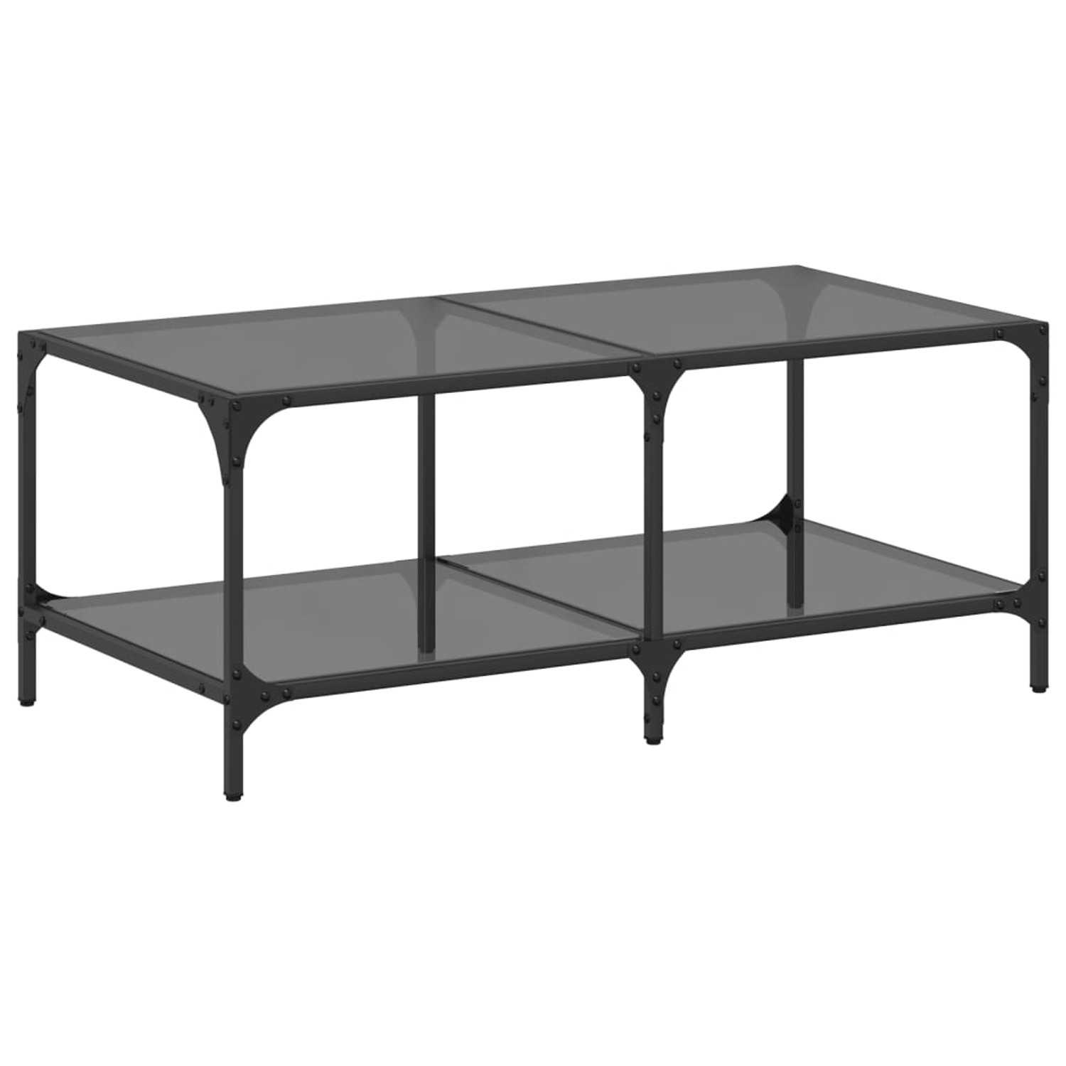 vidaXL Couchtisch mit Glasplatte Schwarz 98,5x50x40 cm Stahl günstig online kaufen