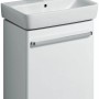 Geberit Renova Compact Waschbecken, 60 cm, weiß, mit Armatur und Unterschrank.