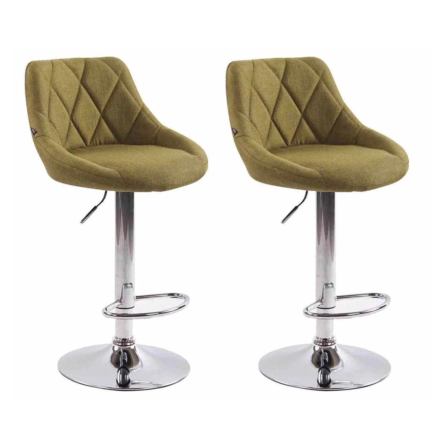 CLP 2er Set Barhocker Lazio Stoff Grün