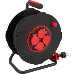 Kabeltrommel 40 m Schwarz-Rot