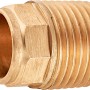 Löt-Übergangsnippel aus Rotguss, 15 mm x 21 mm (R 1/2), für Kupferrohre.